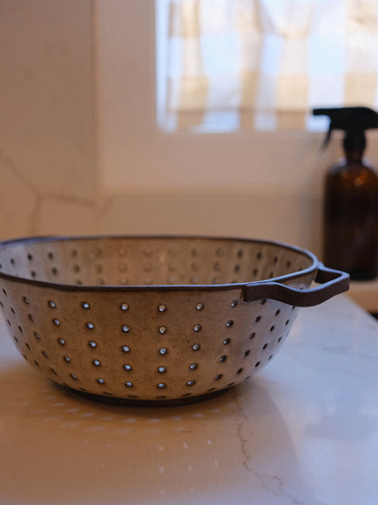 strainer in weathered white