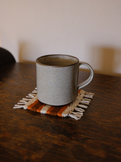 orange & white individual coaster