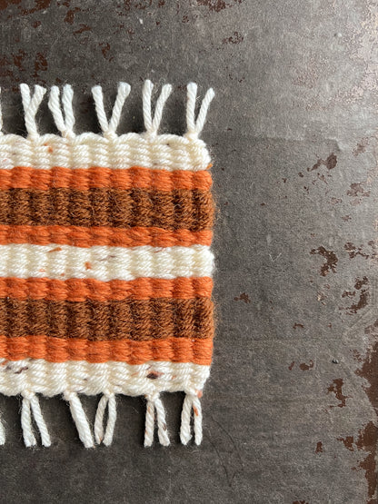 orange & white individual coaster